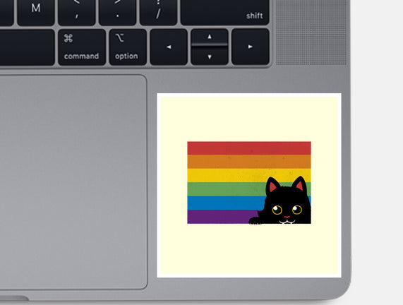 Peeking Cat Rainbow Pride Flag