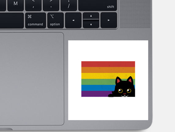 Peeking Cat Rainbow Pride Flag