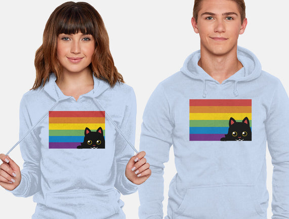 Peeking Cat Rainbow Pride Flag