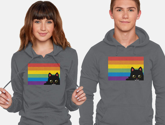 Peeking Cat Rainbow Pride Flag