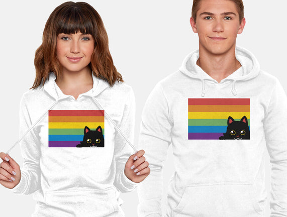 Peeking Cat Rainbow Pride Flag