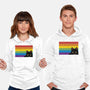 Peeking Cat Rainbow Pride Flag-Unisex-Pullover-Sweatshirt-tobefonseca