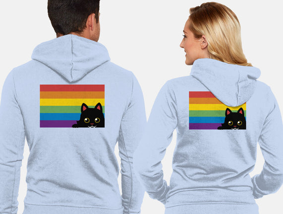 Peeking Cat Rainbow Pride Flag