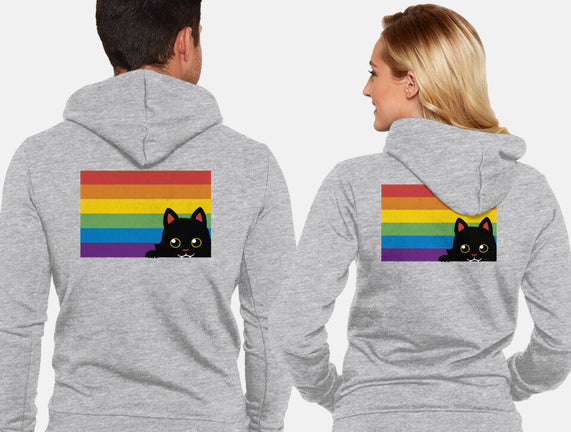 Peeking Cat Rainbow Pride Flag