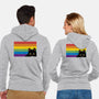 Peeking Cat Rainbow Pride Flag-Unisex-Zip-Up-Sweatshirt-tobefonseca