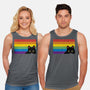 Peeking Cat Rainbow Pride Flag-Unisex-Basic-Tank-tobefonseca