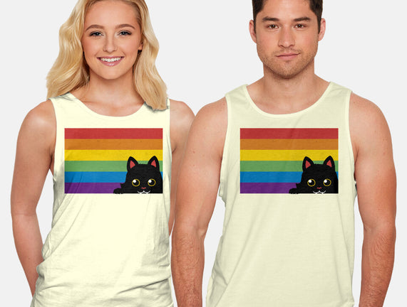 Peeking Cat Rainbow Pride Flag