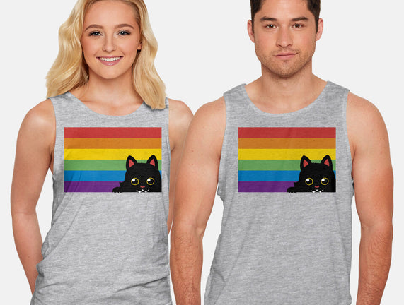 Peeking Cat Rainbow Pride Flag