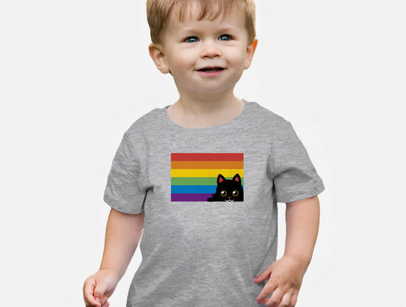 Peeking Cat Rainbow Pride Flag