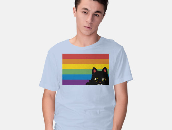 Peeking Cat Rainbow Pride Flag