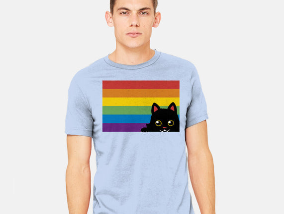 Peeking Cat Rainbow Pride Flag