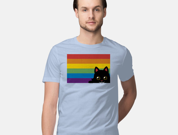 Peeking Cat Rainbow Pride Flag