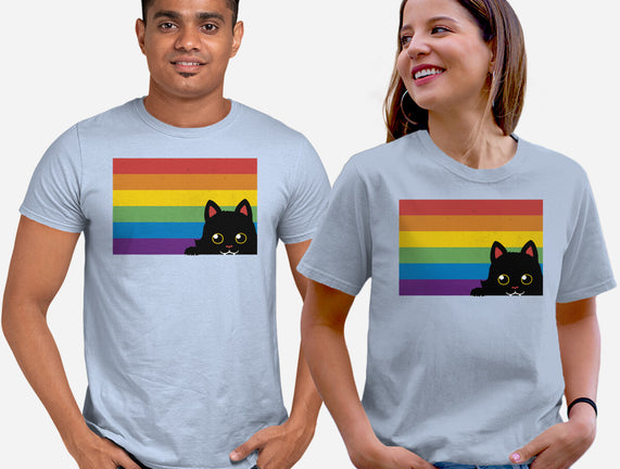 Peeking Cat Rainbow Pride Flag