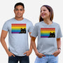 Peeking Cat Rainbow Pride Flag-Unisex-Basic-Tee-tobefonseca