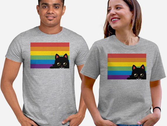 Peeking Cat Rainbow Pride Flag