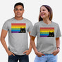 Peeking Cat Rainbow Pride Flag-Unisex-Basic-Tee-tobefonseca
