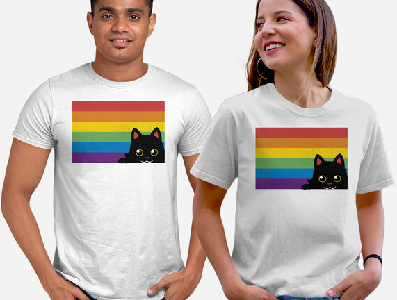 Peeking Cat Rainbow Pride Flag
