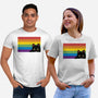 Peeking Cat Rainbow Pride Flag-Unisex-Basic-Tee-tobefonseca