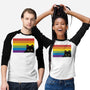Peeking Cat Rainbow Pride Flag-Unisex-Baseball-Tee-tobefonseca