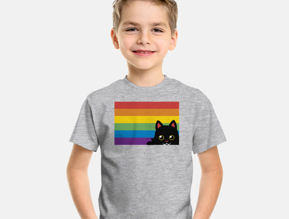 Peeking Cat Rainbow Pride Flag