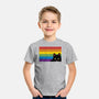 Peeking Cat Rainbow Pride Flag-Youth-Basic-Tee-tobefonseca