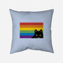 Peeking Cat Rainbow Pride Flag-None-Removable Cover w Insert-Throw Pillow-tobefonseca
