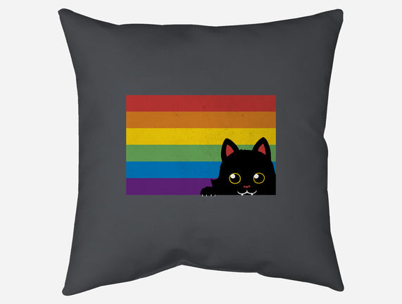 Peeking Cat Rainbow Pride Flag