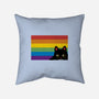 Peeking Cat Rainbow Pride Flag-None-Removable Cover-Throw Pillow-tobefonseca