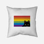 Peeking Cat Rainbow Pride Flag-None-Removable Cover-Throw Pillow-tobefonseca