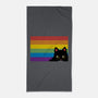 Peeking Cat Rainbow Pride Flag-None-Beach-Towel-tobefonseca