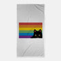 Peeking Cat Rainbow Pride Flag-None-Beach-Towel-tobefonseca