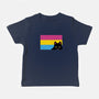 Peeking Cat Pan Flag-Baby-Basic-Tee-tobefonseca