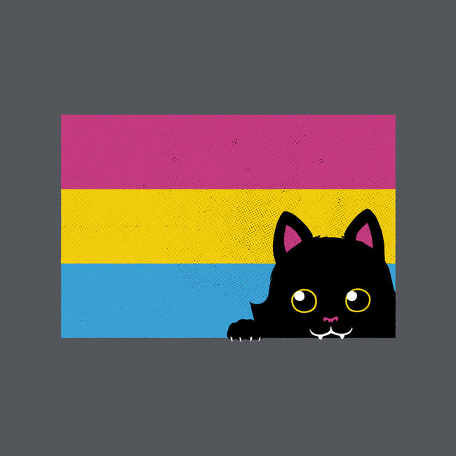 Peeking Cat Pan Flag-Mens-Basic-Tee-tobefonseca