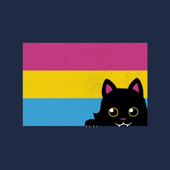 Peeking Cat Pan Flag-Womens-Basic-Tee-tobefonseca