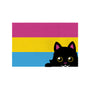 Peeking Cat Pan Flag-Womens-Basic-Tee-tobefonseca