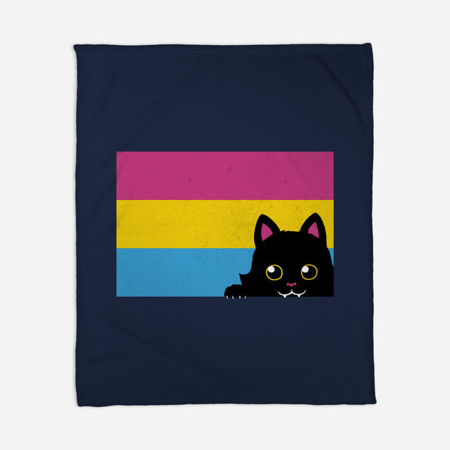 Peeking Cat Pan Flag-None-Fleece-Blanket-tobefonseca