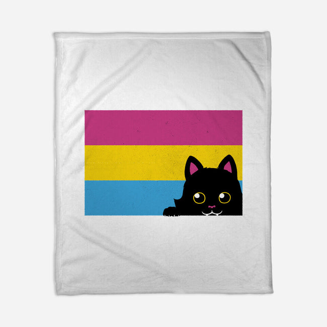 Peeking Cat Pan Flag-None-Fleece-Blanket-tobefonseca