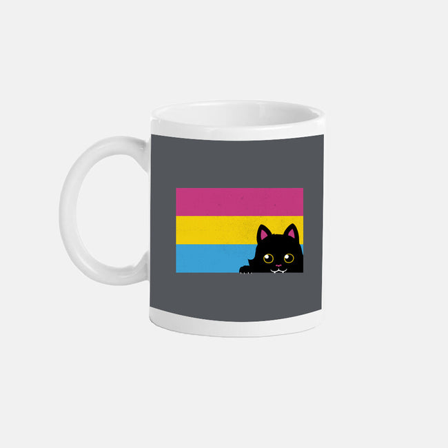 Peeking Cat Pan Flag-None-Mug-Drinkware-tobefonseca