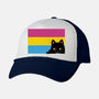 Peeking Cat Pan Flag-Unisex-Trucker-Hat-tobefonseca