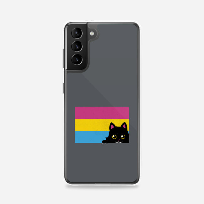 Peeking Cat Pan Flag-Samsung-Snap-Phone Case-tobefonseca