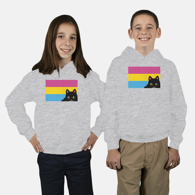 Peeking Cat Pan Flag-Youth-Pullover-Sweatshirt-tobefonseca