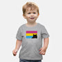 Peeking Cat Pan Flag-Baby-Basic-Tee-tobefonseca