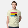 Peeking Cat Pan Flag-Mens-Premium-Tee-tobefonseca