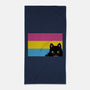 Peeking Cat Pan Flag-None-Beach-Towel-tobefonseca