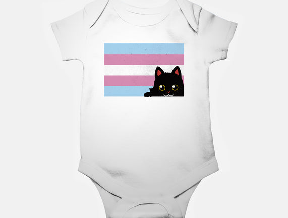 Peeking Cat Trans Flag