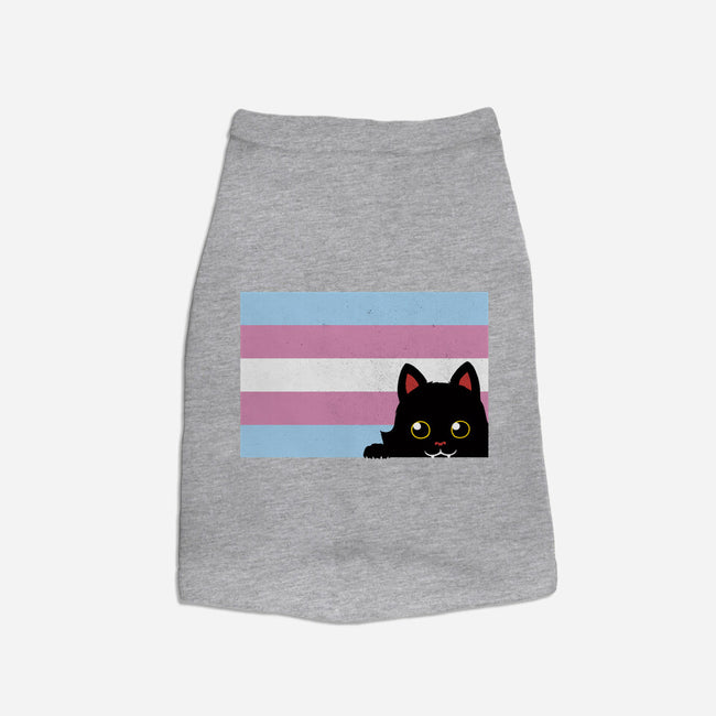 Peeking Cat Trans Flag-Dog-Basic-Pet Tank-tobefonseca