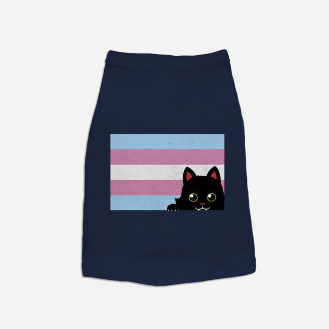 Peeking Cat Trans Flag-Dog-Basic-Pet Tank-tobefonseca