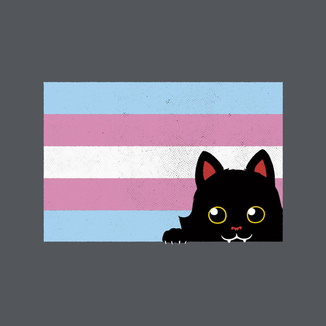 Peeking Cat Trans Flag-None-Fleece-Blanket-tobefonseca