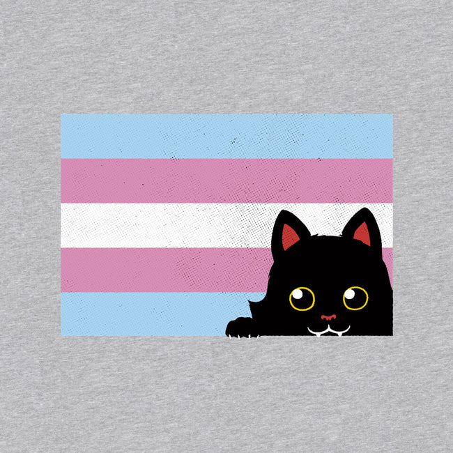 Peeking Cat Trans Flag-Mens-Basic-Tee-tobefonseca