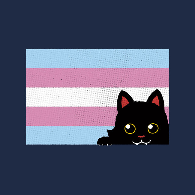 Peeking Cat Trans Flag-None-Polyester-Shower Curtain-tobefonseca